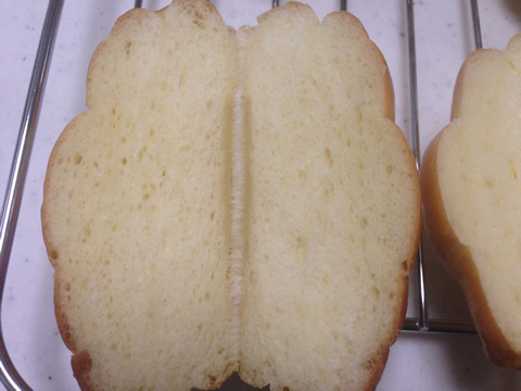 butter roll of the cross-section in the upper